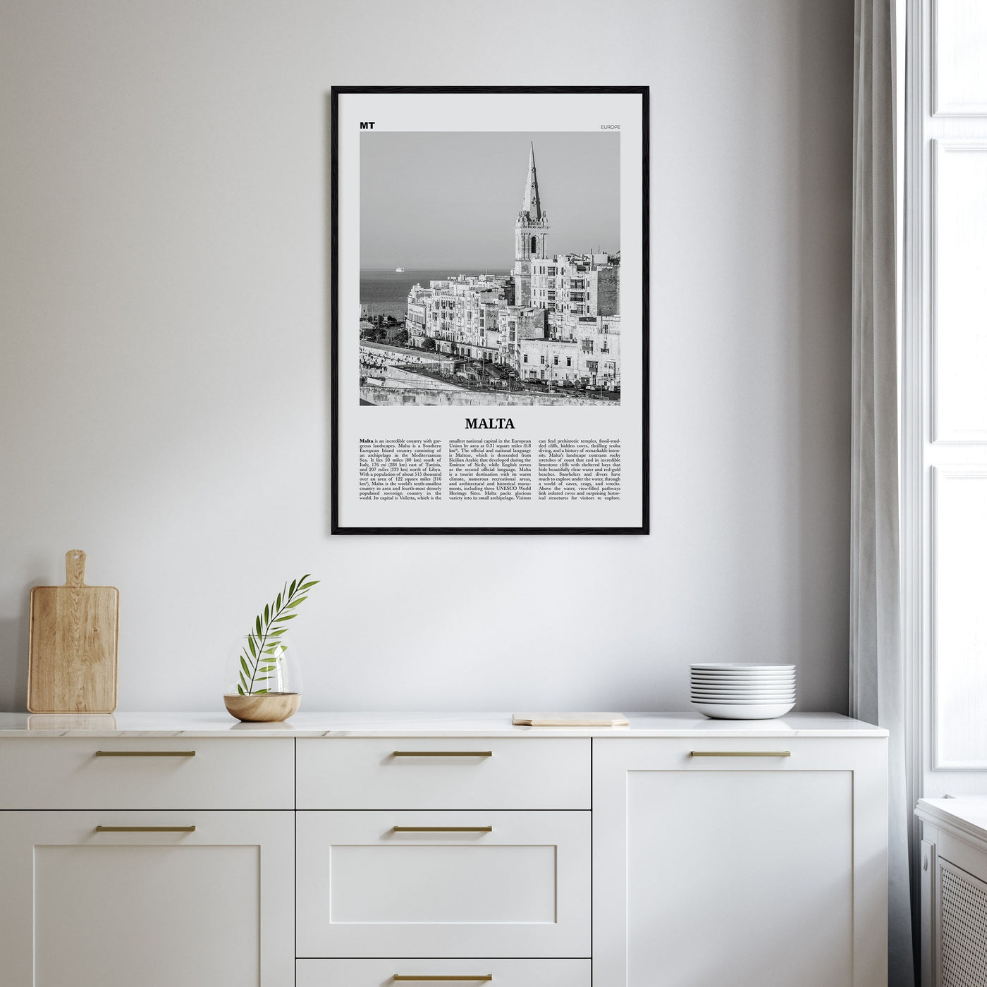 Malta Travel B&W Poster