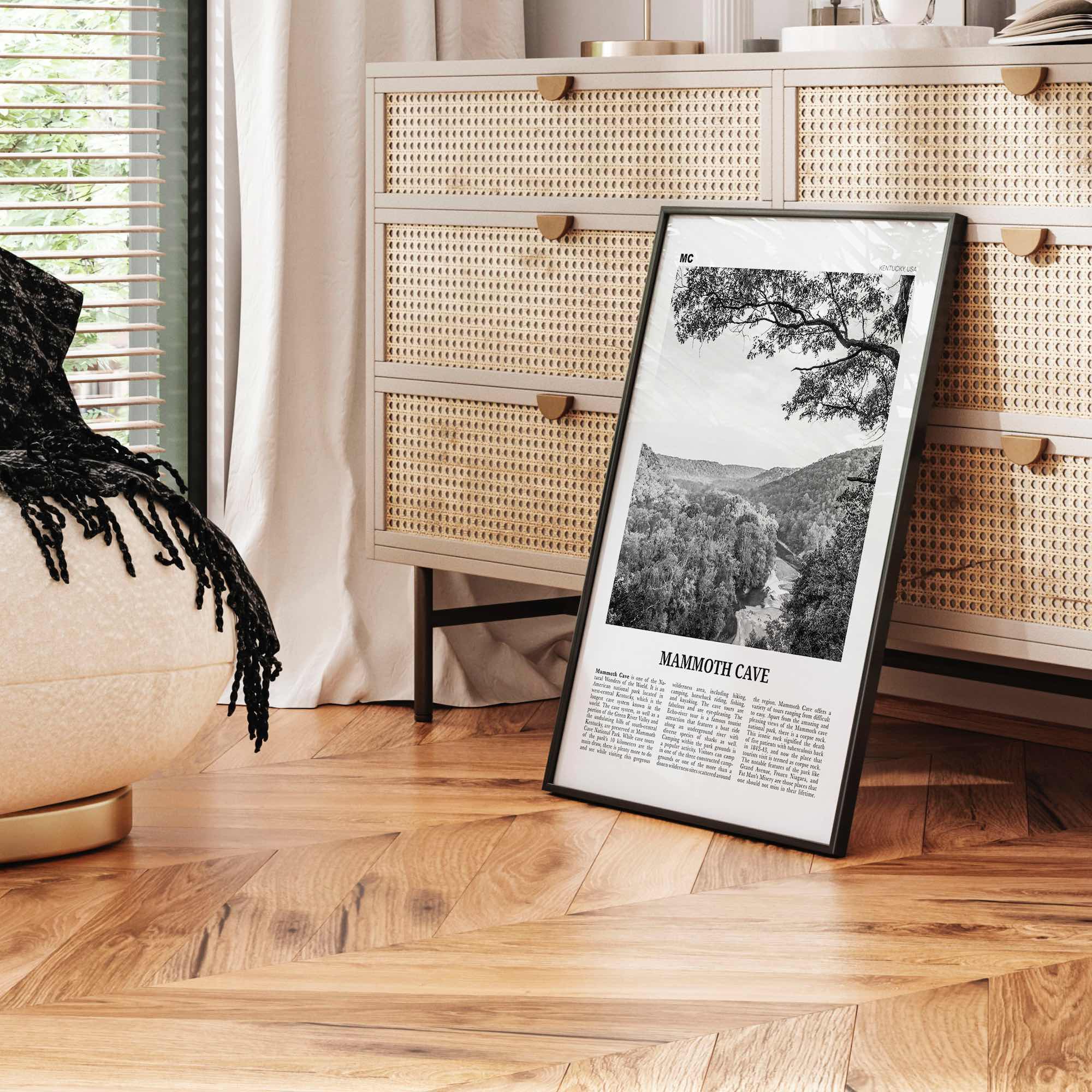 Mammoth Cave Print Black and White, Mammoth Cave Wall Art, Mammoth Cave Poster, Mammoth Cave Photo, Mammoth Cave Wall Décor, Kentucky, USA