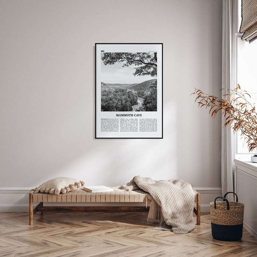 Mammoth Cave Travel B&W Poster