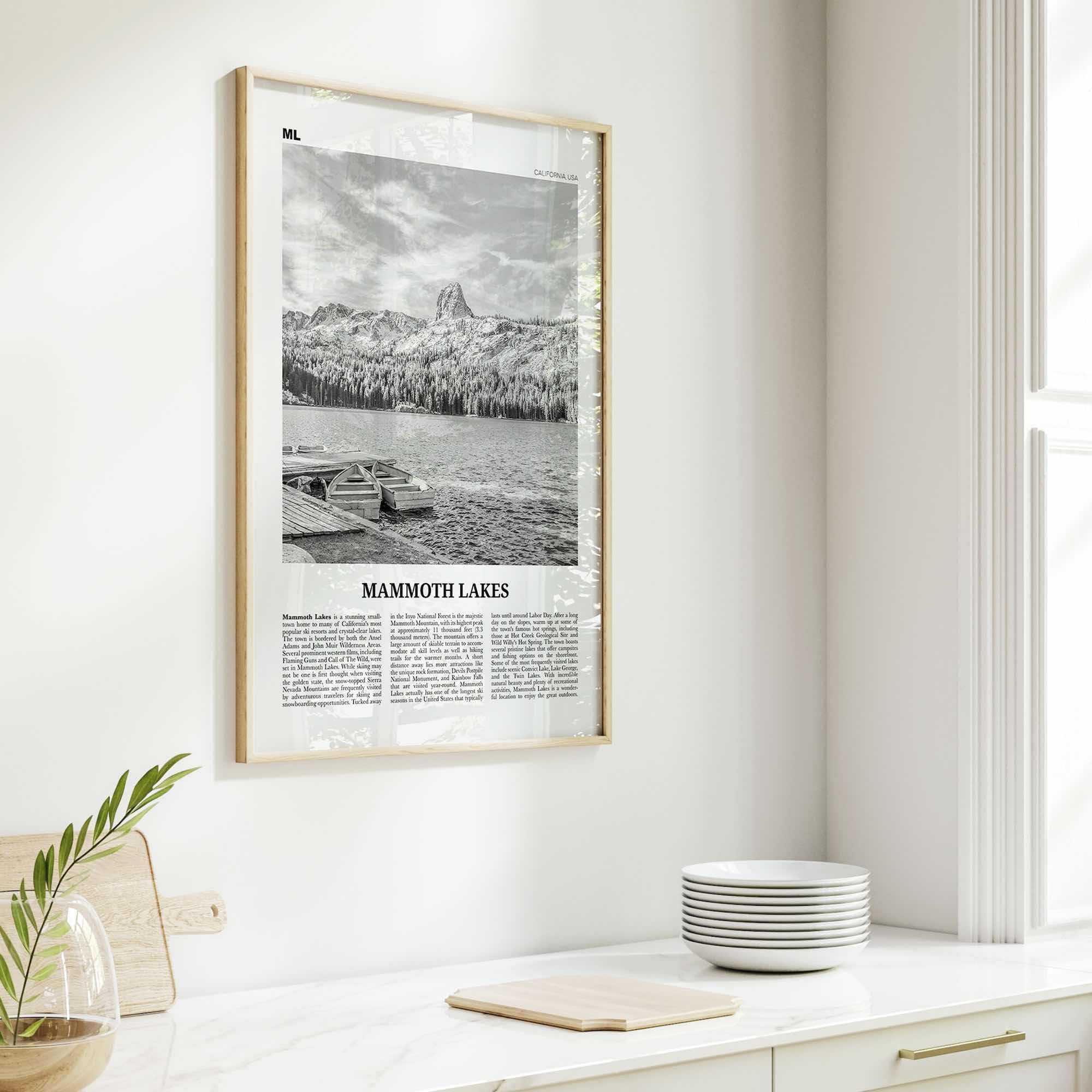 Mammoth Lakes Print Black and White, Mammoth Lakes Wall Art, Mammoth Lakes Poster, Mammoth Lakes Photo, California, USA, United States