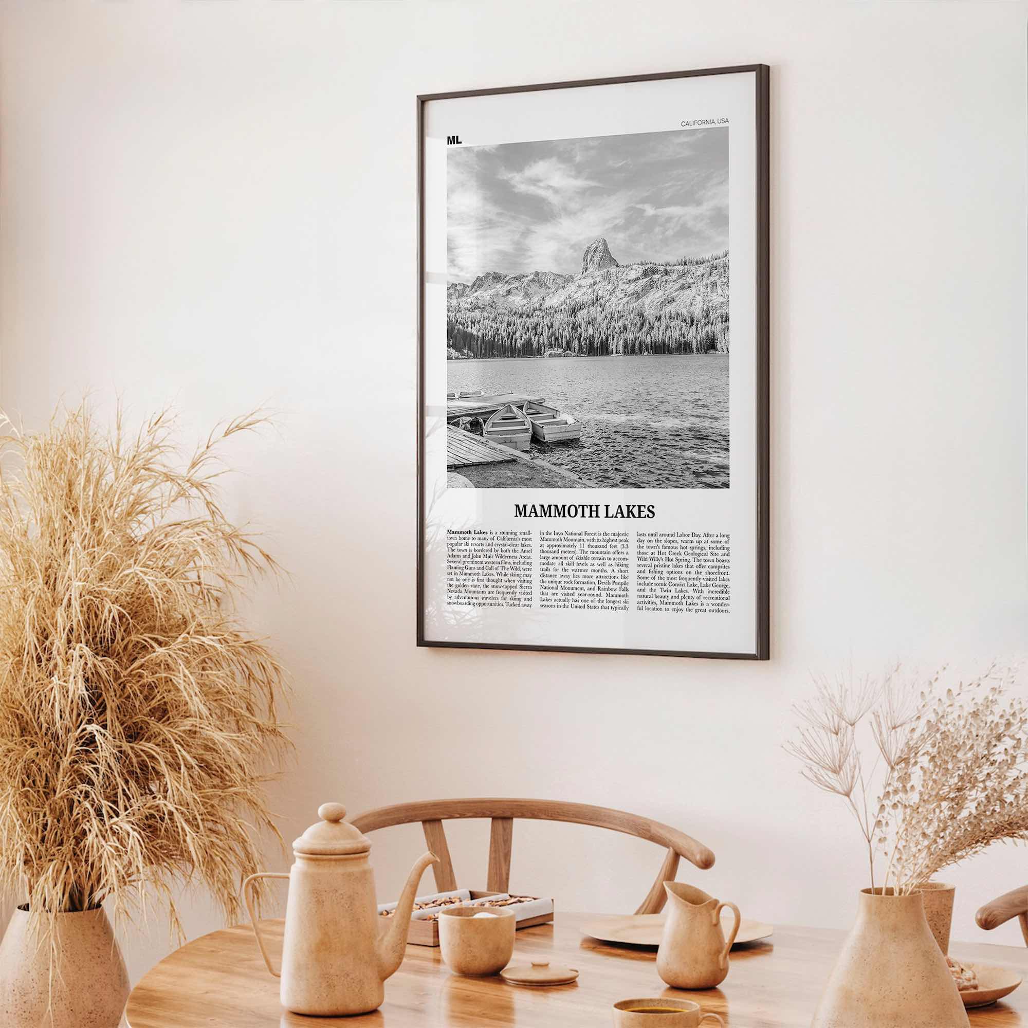 Mammoth Lakes Print Black and White, Mammoth Lakes Wall Art, Mammoth Lakes Poster, Mammoth Lakes Photo, California, USA, United States