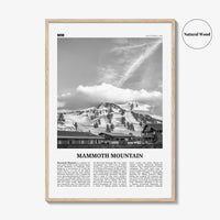 Mammoth Mountain Print Black and White, Mammoth Mountain Wall Art, Mammoth Mountain Poster, Mammoth Mountain, California, USA, United States