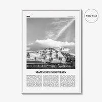 Mammoth Mountain Print Black and White, Mammoth Mountain Wall Art, Mammoth Mountain Poster, Mammoth Mountain, California, USA, United States