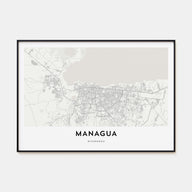 Managua Map Landscape Poster