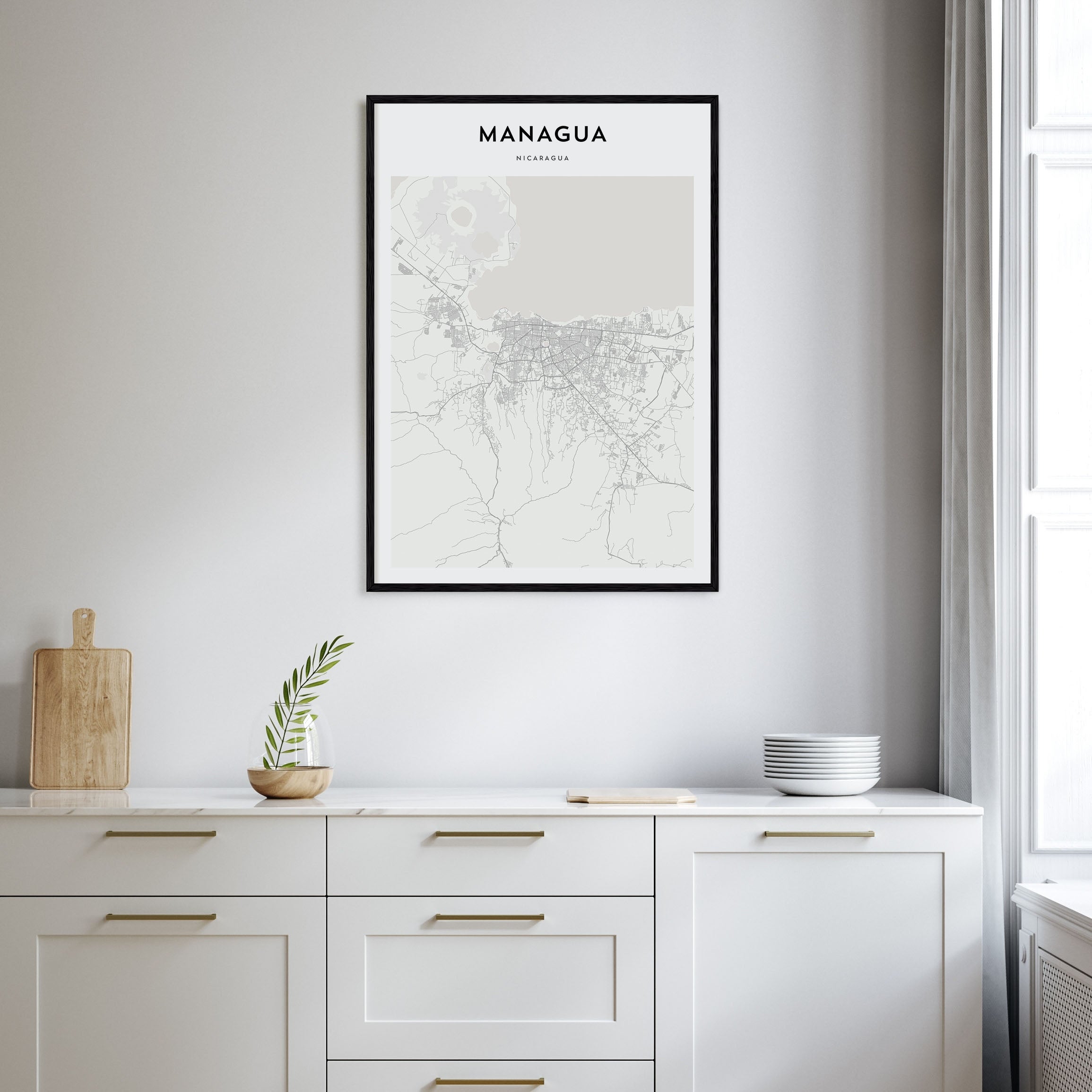 Managua Map Portrait Poster