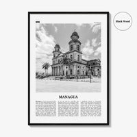 Managua Print Black and White, Managua Wall Art, Managua Poster, Managua Photo, Managua Wall Décor, Nicaragua