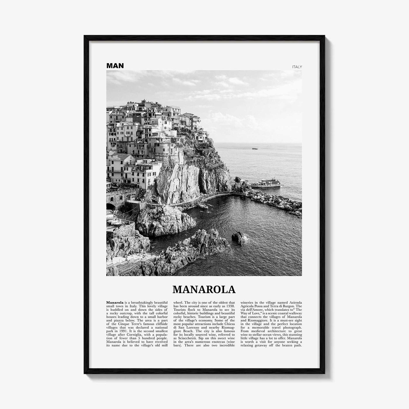 Manarola Print Black and White, Manarola Wall Art, Manarola Poster, Manarola Photo, Manarola Wall Décor, Liguria, Italy, Italia