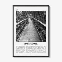 Manatee Park Print Black and White, Manatee Park Wall Art, Manatee Park Poster, Manatee Park Photo, Manatee Park Wall Décor, Florida, USA