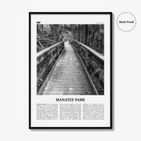 Manatee Park Print Black and White, Manatee Park Wall Art, Manatee Park Poster, Manatee Park Photo, Manatee Park Wall Décor, Florida, USA