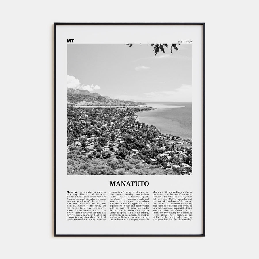 Manatuto Travel B&W Poster