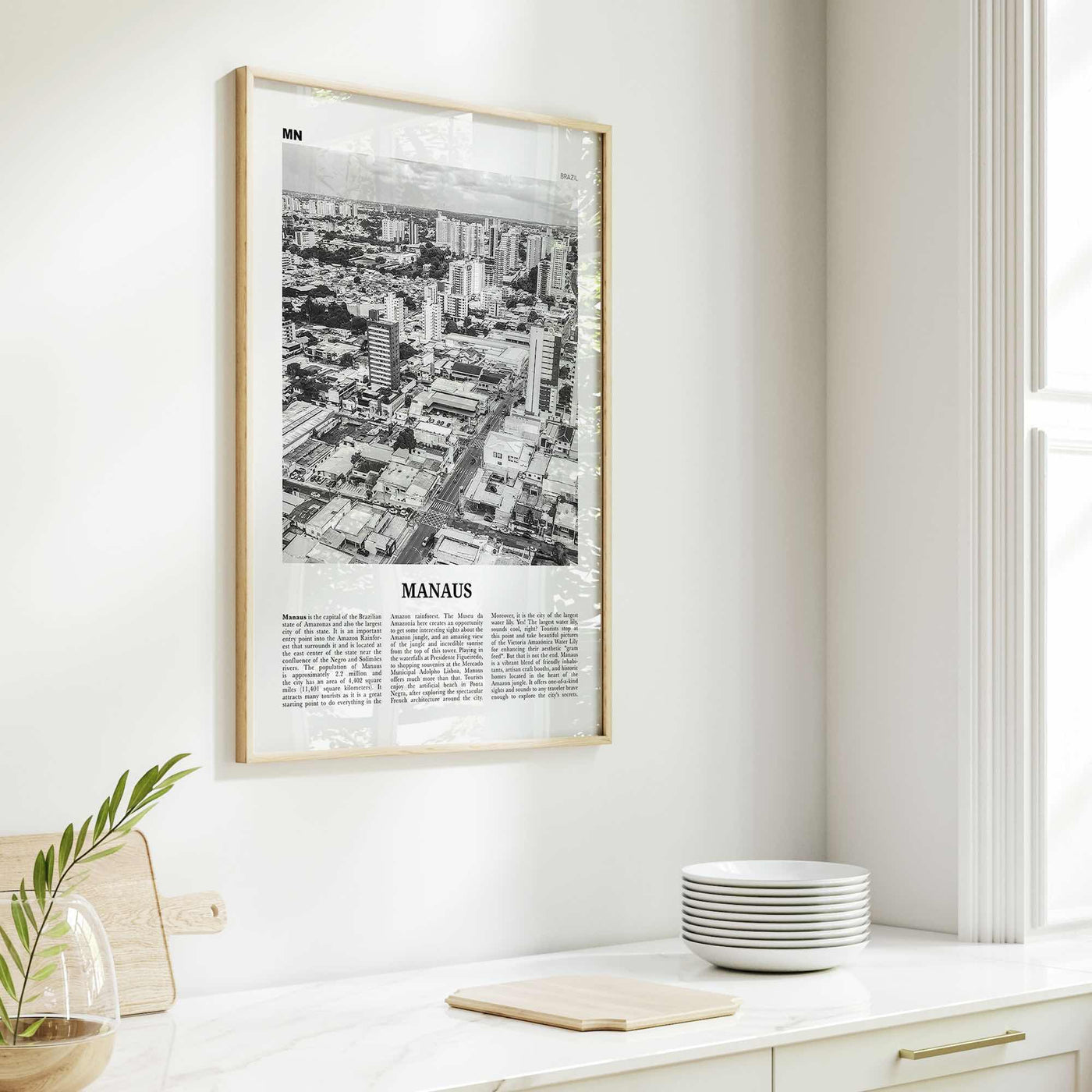 Manaus Print Black and White, Manaus Wall Art, Manaus Poster, Manaus Photo, Manaus Wall Décor, Manaus Map, Brazil