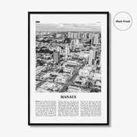 Manaus Print Black and White, Manaus Wall Art, Manaus Poster, Manaus Photo, Manaus Wall Décor, Manaus Map, Brazil