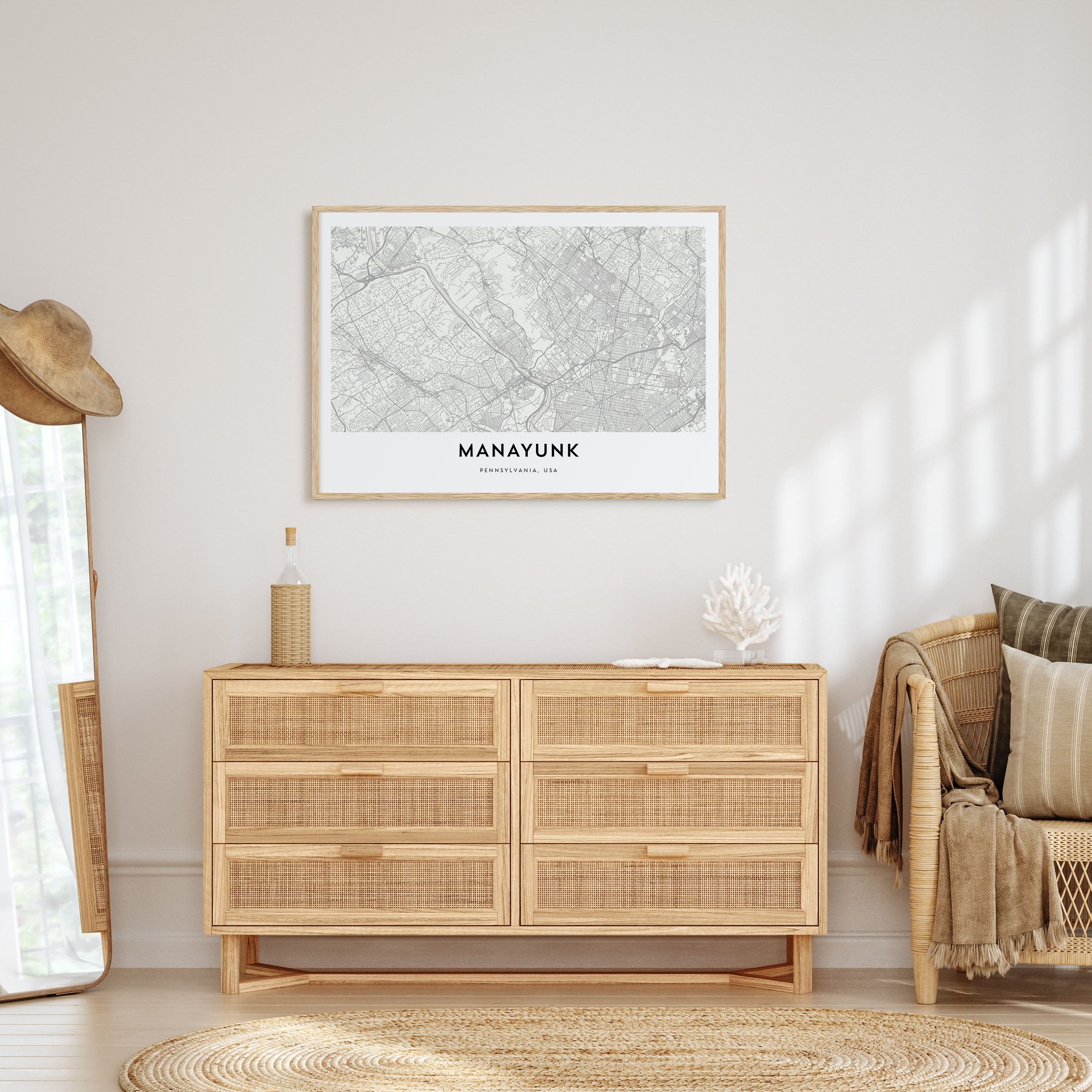 Manayunk Map Landscape Poster