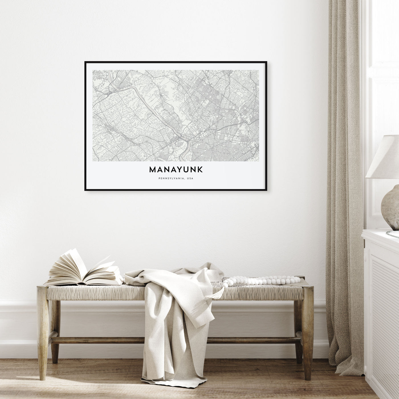 Manayunk Map Landscape Poster