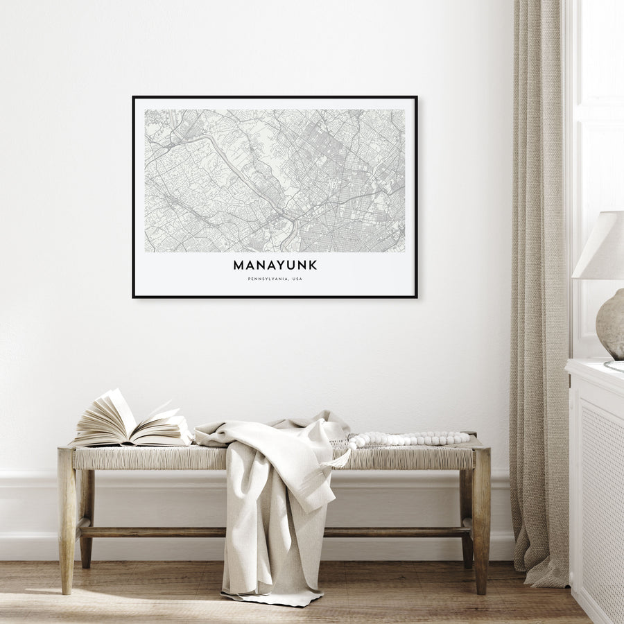 Manayunk Map Landscape Poster
