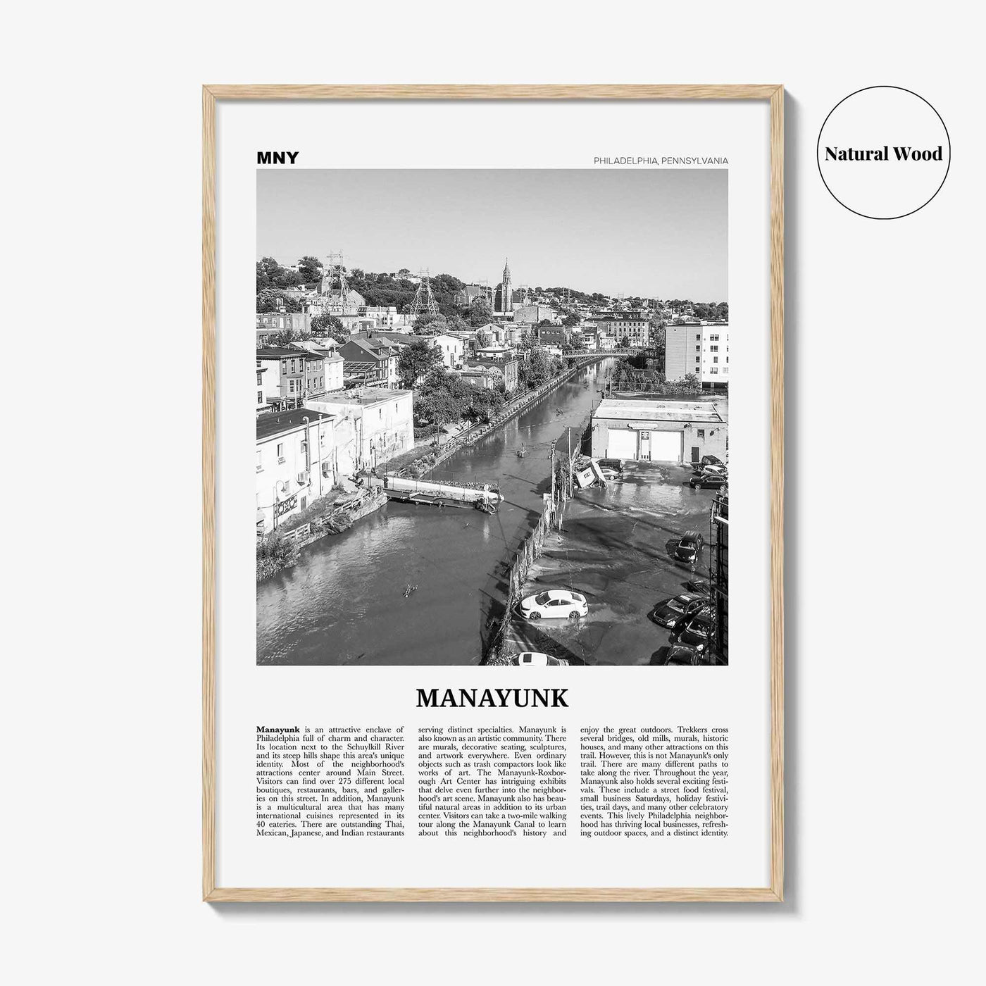 Manayunk Print Black and White, Manayunk Wall Art, Manayunk Poster, Manayunk Photo, Manayunk Map, Manayunk Decor, Philadelphia, Pennsylvania