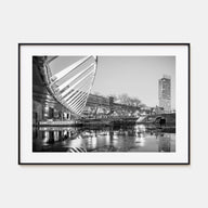 Manchester, England Landscape B&W Poster