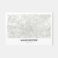 Manchester, England Map Landscape Poster