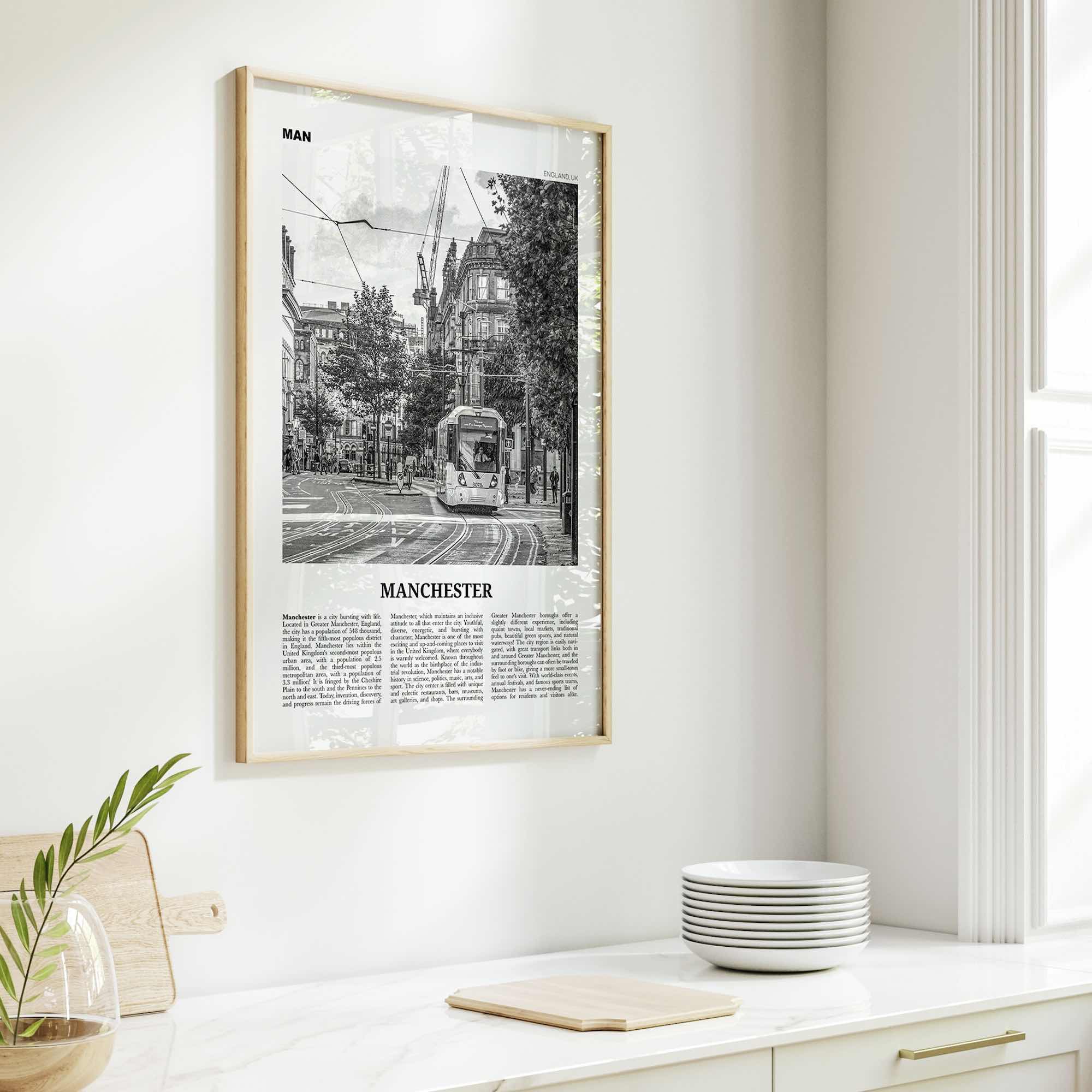 Manchester Print Black and White England No 1, Manchester Wall Art, Manchester Poster, Manchester Photo, UK, United Kingdom