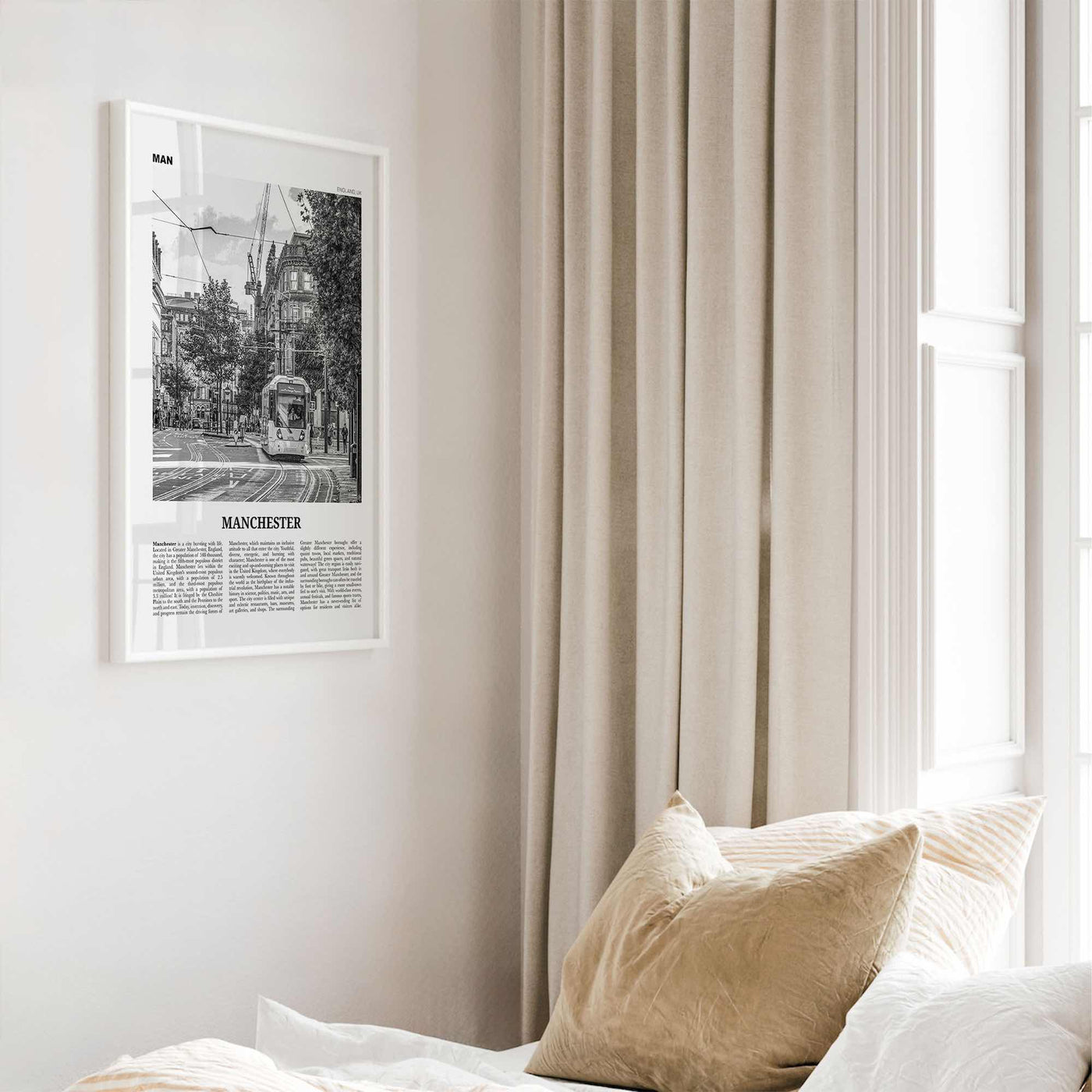 Manchester Print Black and White England No 1, Manchester Wall Art, Manchester Poster, Manchester Photo, UK, United Kingdom