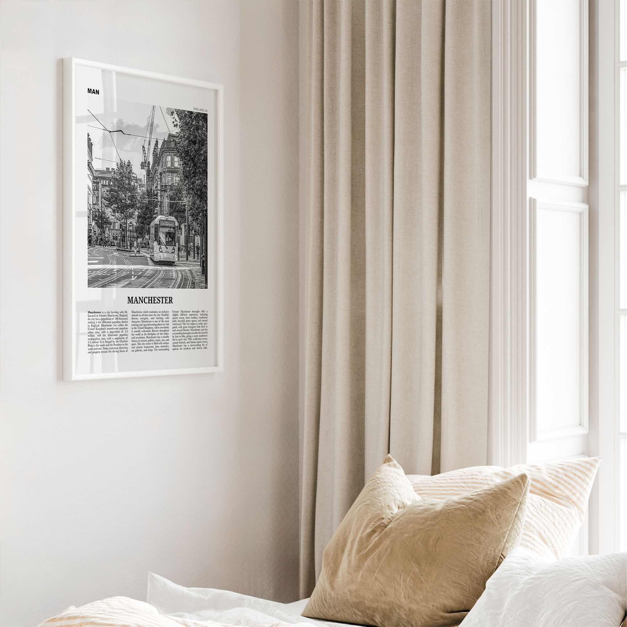 Manchester Print Black and White England No 1, Manchester Wall Art, Manchester Poster, Manchester Photo, UK, United Kingdom