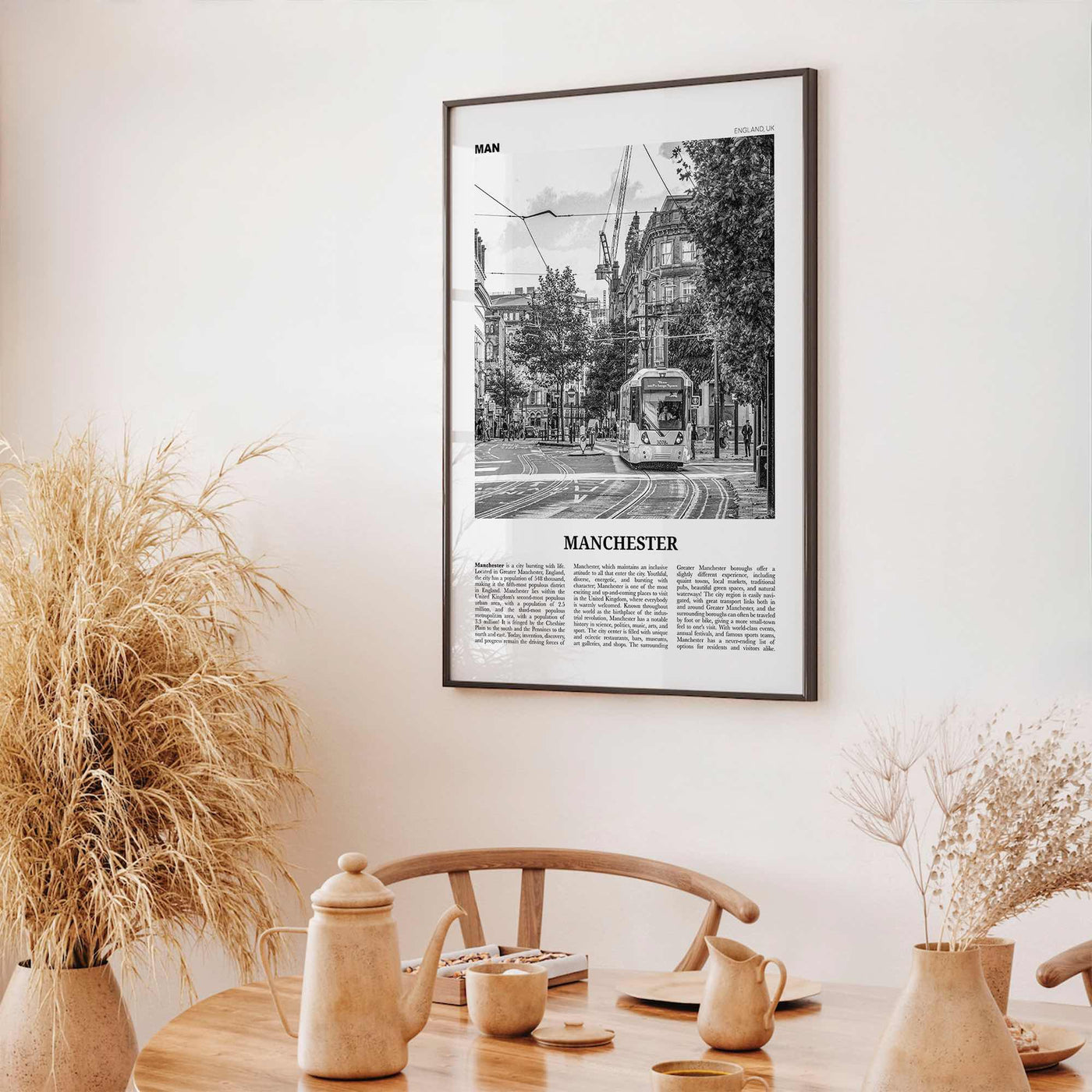 Manchester Print Black and White England No 1, Manchester Wall Art, Manchester Poster, Manchester Photo, UK, United Kingdom