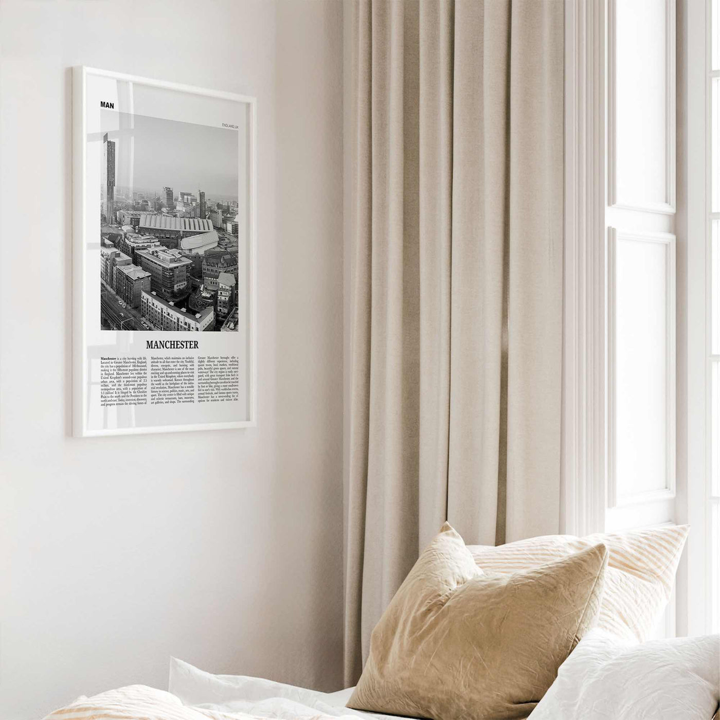 Manchester Print Black and White England No 2, Manchester Wall Art, Manchester Poster, Manchester Photo, UK, United Kingdom