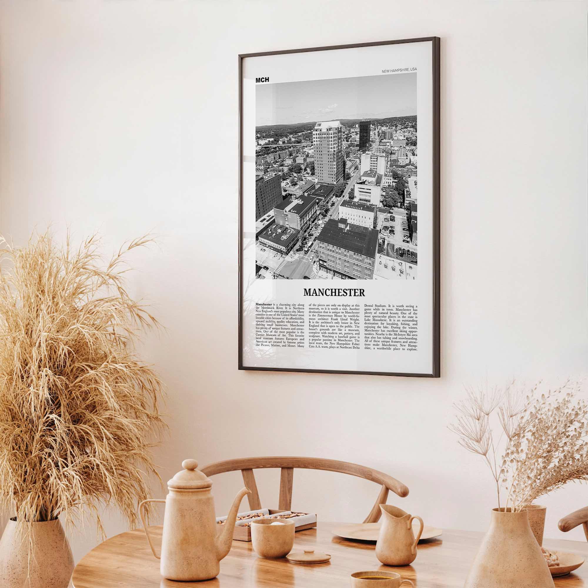 Manchester Print Black and White New Hampshire, Manchester Wall Art, Manchester Poster, Manchester Photo, USA, United States