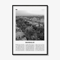 Mandalay Print Black and White, Mandalay Wall Art, Mandalay Poster, Mandalay Photo, Mandalay Wall Décor, Mandalay Map, Myanmar, Burma