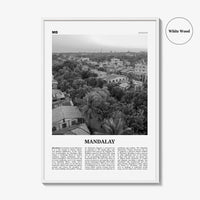 Mandalay Print Black and White, Mandalay Wall Art, Mandalay Poster, Mandalay Photo, Mandalay Wall Décor, Mandalay Map, Myanmar, Burma