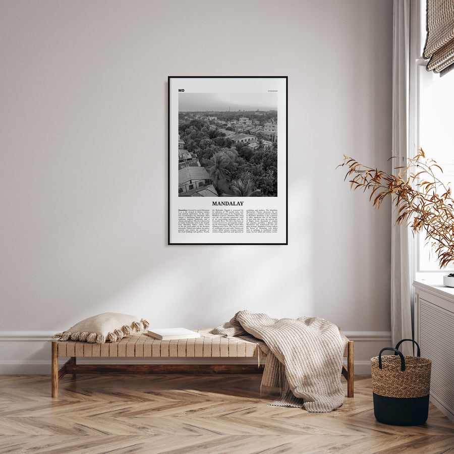 Mandalay Travel B&W Poster