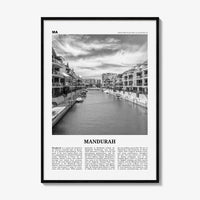 Mandurah Print Black and White, Mandurah Wall Art, Mandurah Poster, Mandurah Photo, Mandurah Wall Décor, Mandurah Map, Australia