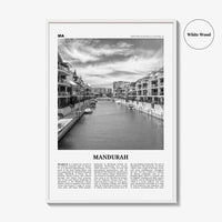 Mandurah Print Black and White, Mandurah Wall Art, Mandurah Poster, Mandurah Photo, Mandurah Wall Décor, Mandurah Map, Australia