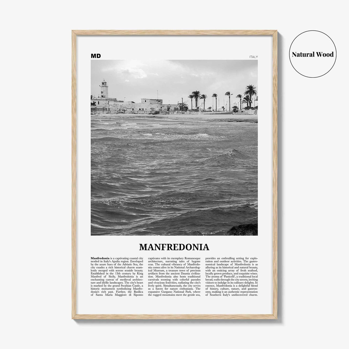 Manfredonia Print Black and White, Manfredonia Wall Art, Manfredonia Poster, Manfredonia Photo, Manfredonia Wall Décor, Manfredonia, Italy