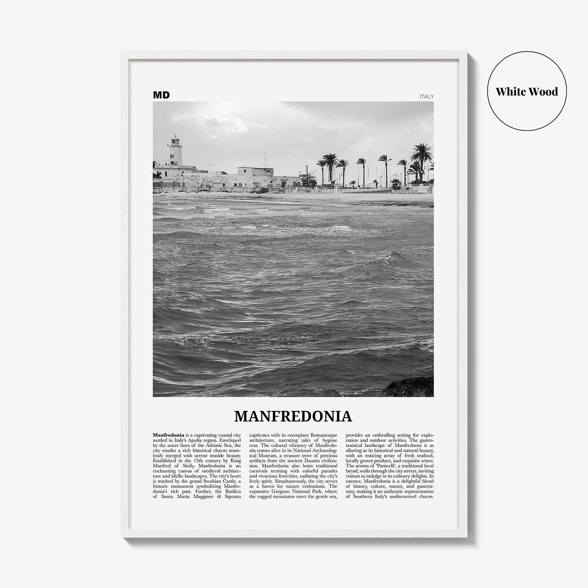 Manfredonia Print Black and White, Manfredonia Wall Art, Manfredonia Poster, Manfredonia Photo, Manfredonia Wall Décor, Manfredonia, Italy