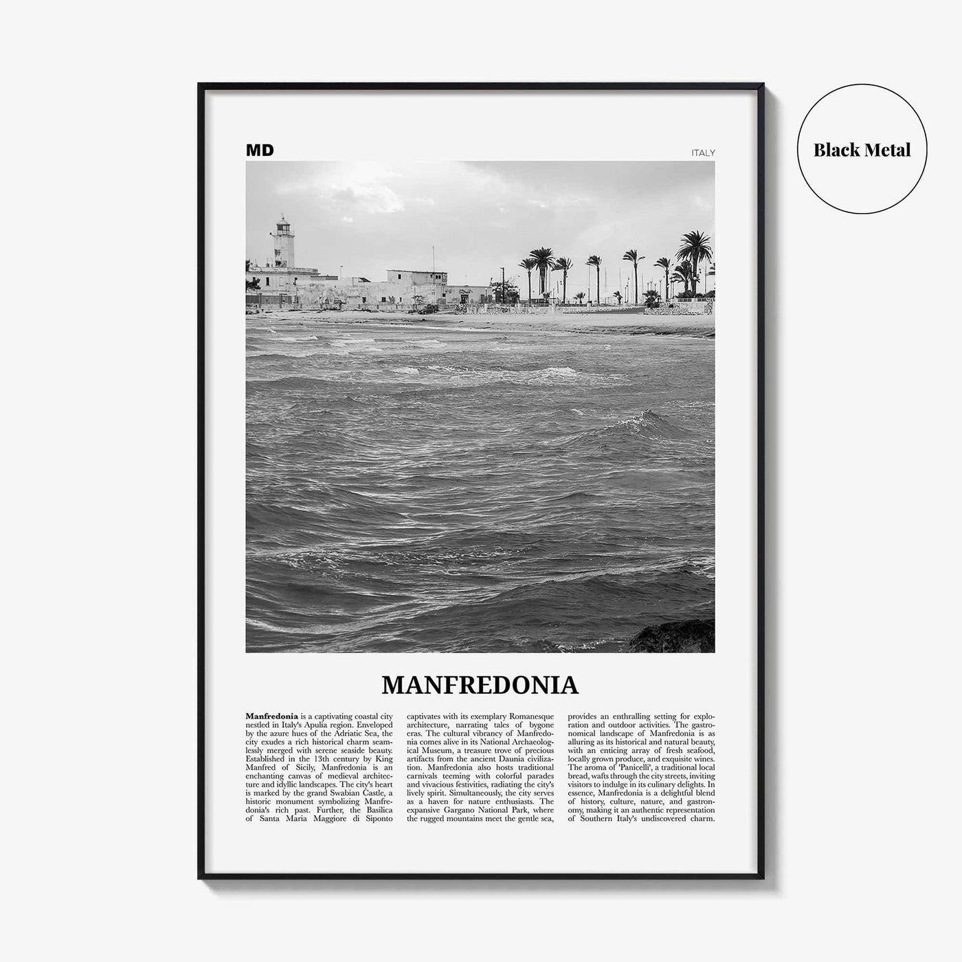 Manfredonia Print Black and White, Manfredonia Wall Art, Manfredonia Poster, Manfredonia Photo, Manfredonia Wall Décor, Manfredonia, Italy