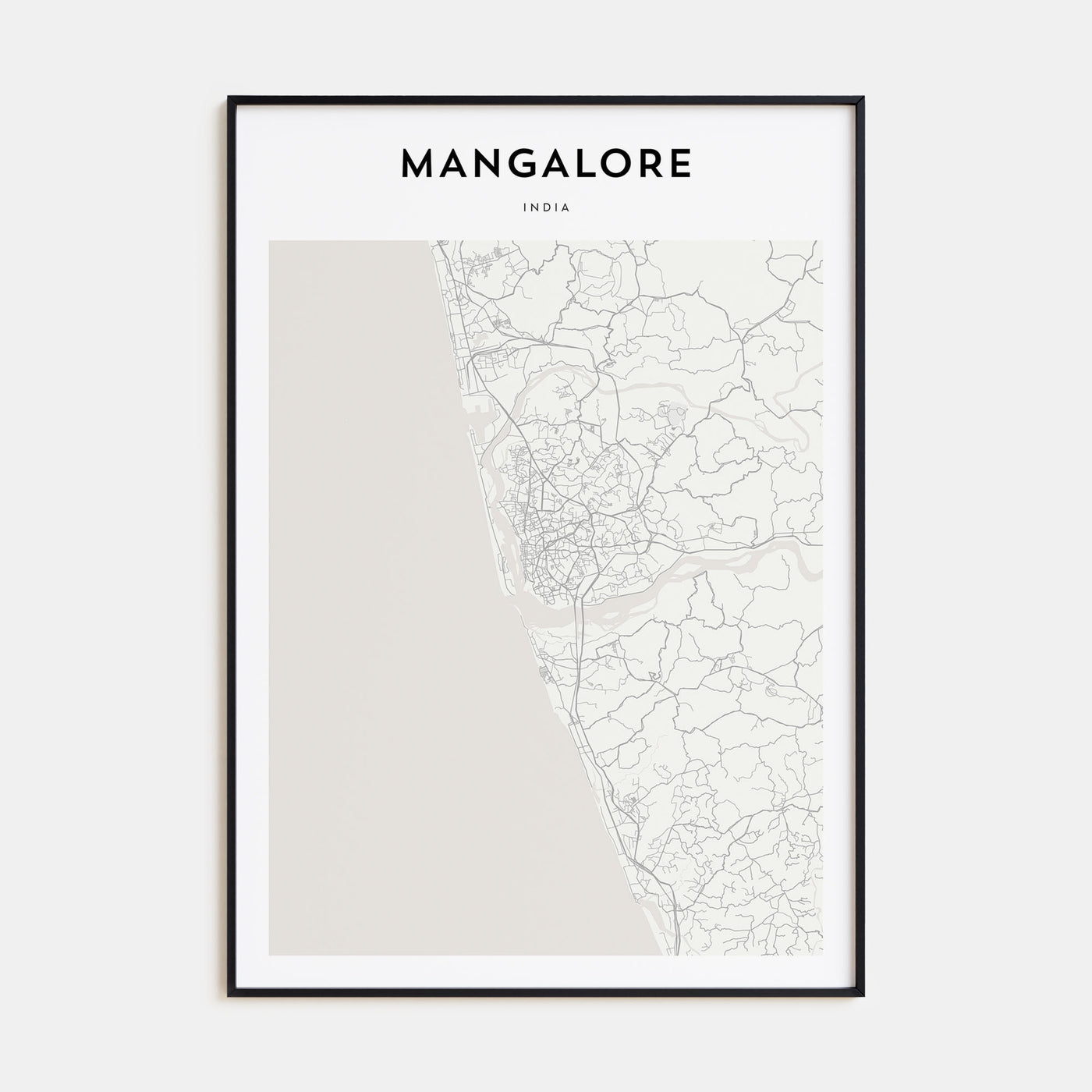 Mangalore Map Portrait Poster