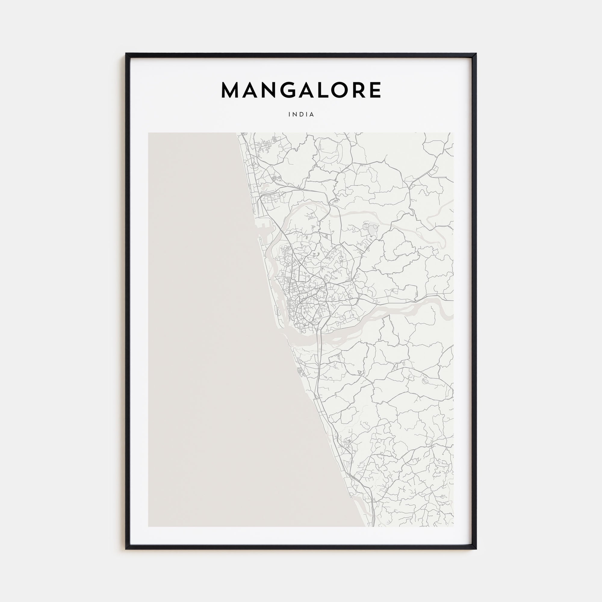 Mangalore Map Portrait Poster