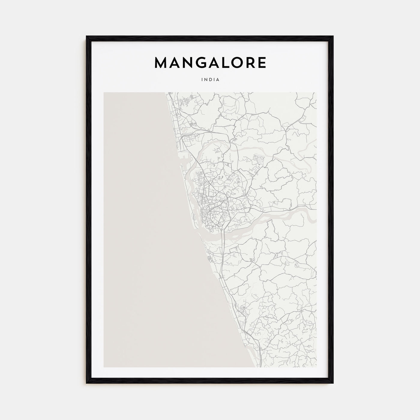 Mangalore Map Portrait Poster