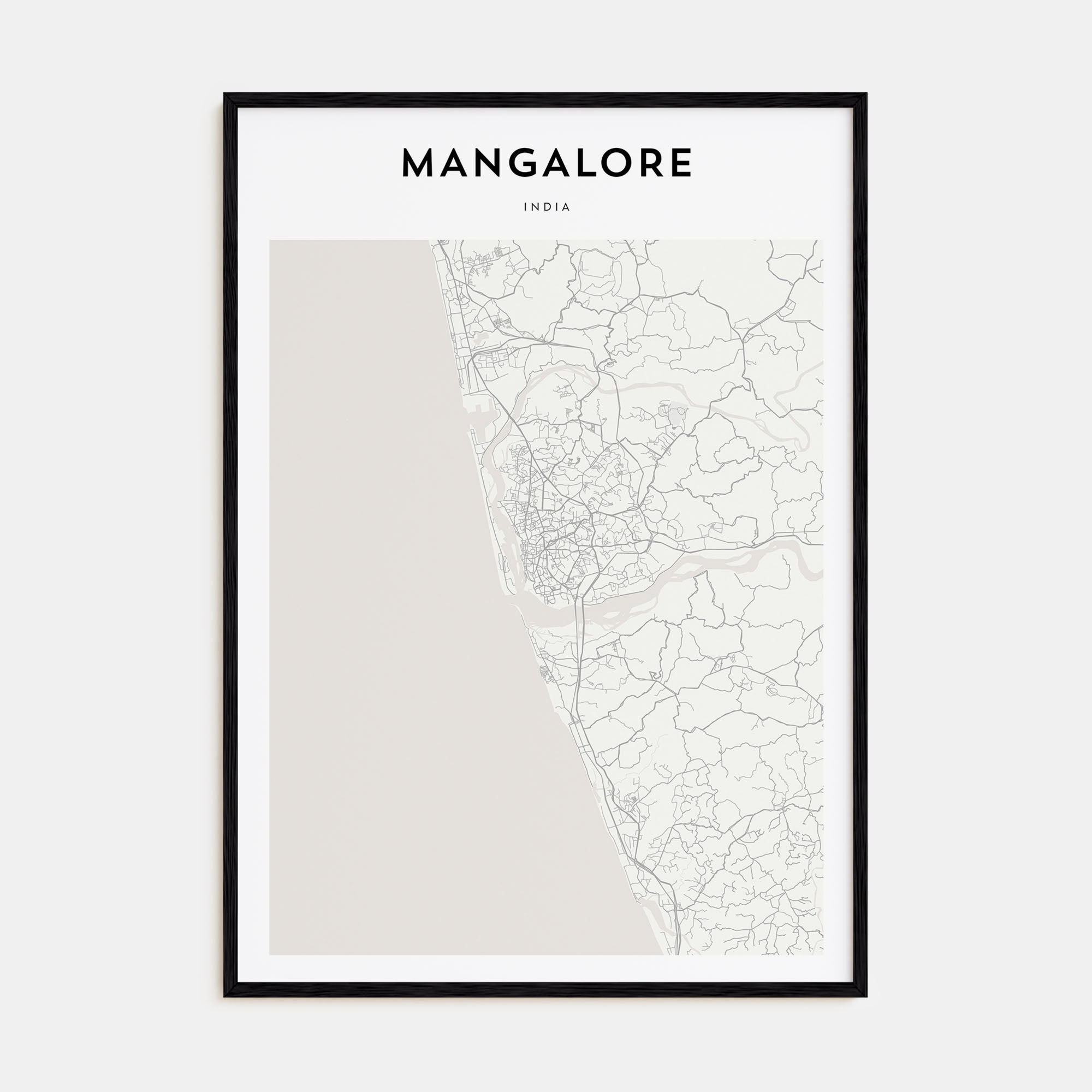Mangalore Map Portrait Poster