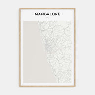 Mangalore Map Portrait Poster