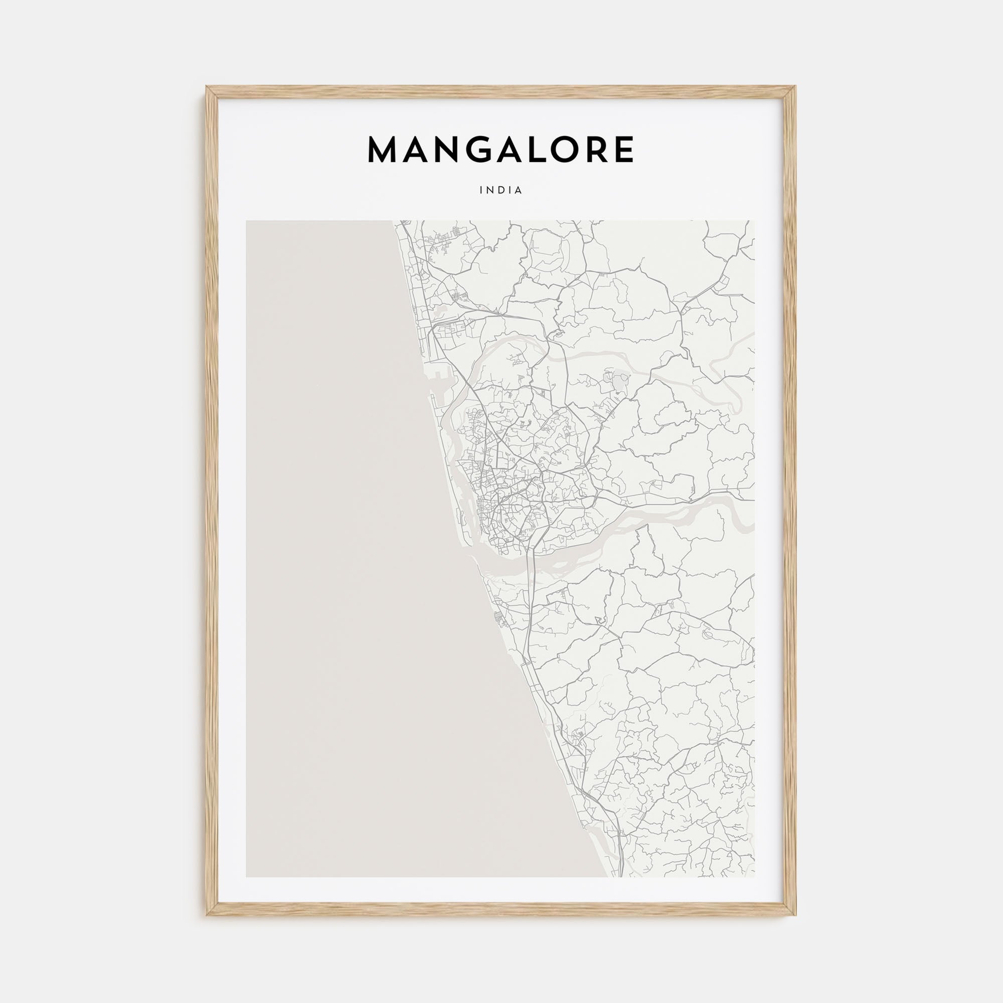 Mangalore Map Portrait Poster