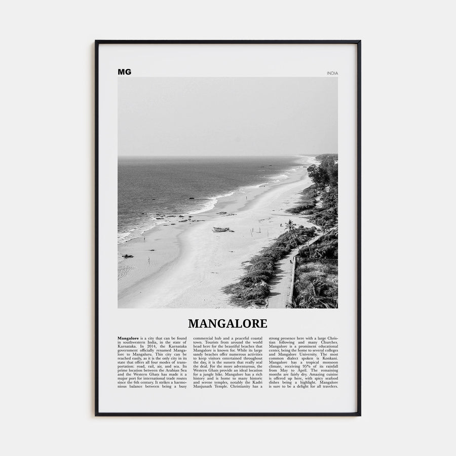 Mangalore Travel B&W Poster