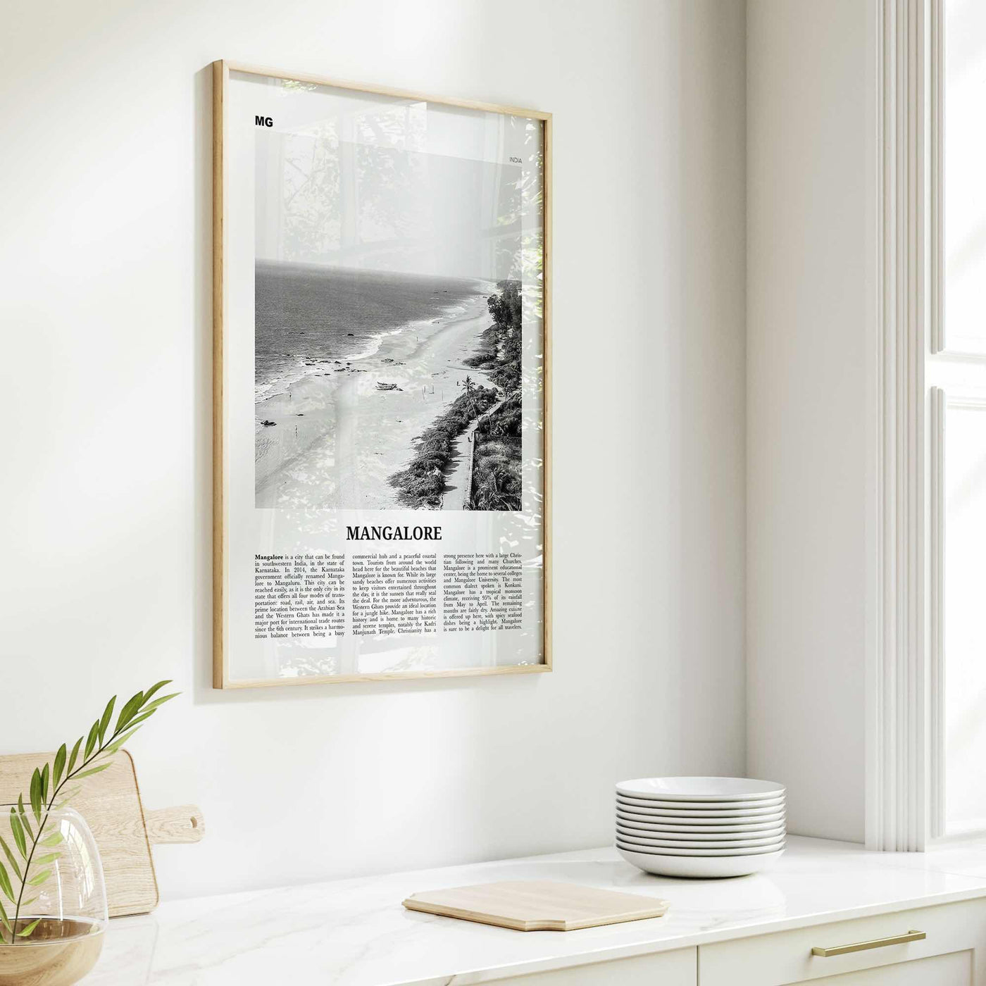 Mangalore Print Black and White, Mangalore Wall Art, Mangalore Poster, Mangalore Photo, Mangalore Wall Décor, India