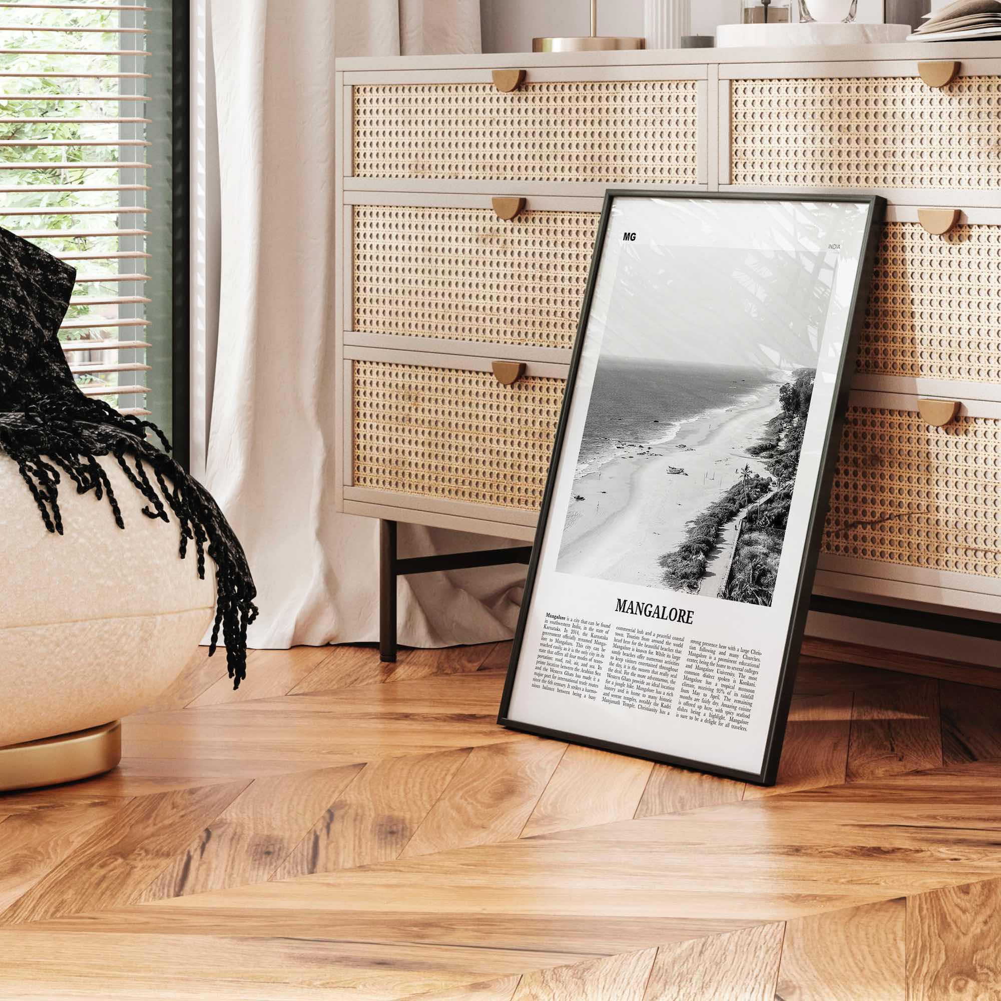 Mangalore Print Black and White, Mangalore Wall Art, Mangalore Poster, Mangalore Photo, Mangalore Wall Décor, India