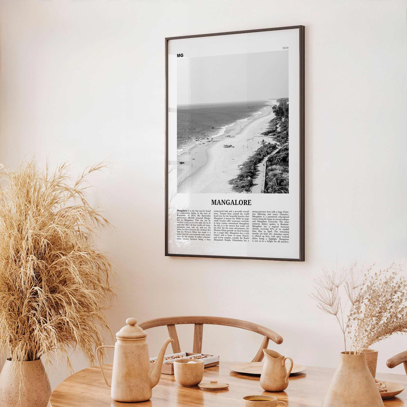 Mangalore Print Black and White, Mangalore Wall Art, Mangalore Poster, Mangalore Photo, Mangalore Wall Décor, India