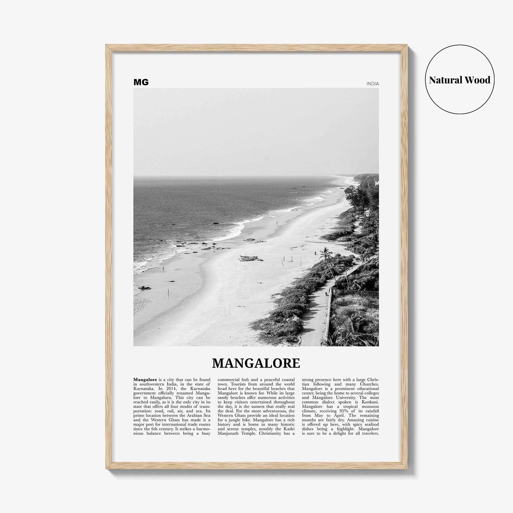 Mangalore Print Black and White, Mangalore Wall Art, Mangalore Poster, Mangalore Photo, Mangalore Wall Décor, India