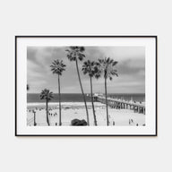 Manhattan Beach Landscape B&W Poster
