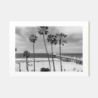 Manhattan Beach Landscape B&W Poster