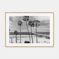Manhattan Beach Landscape B&W Poster